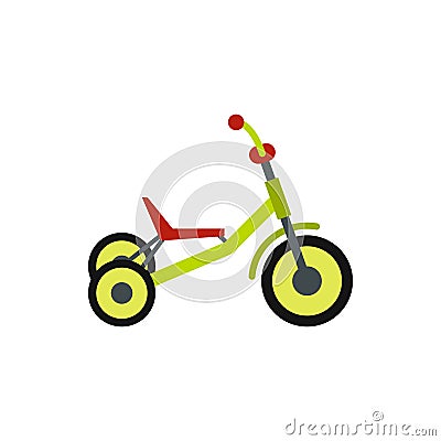 Tricycle icon, flat style Vector Illustration