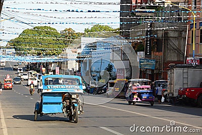 Tricycle in Puerto Princesa. Palawan. Philippines Editorial Stock Photo