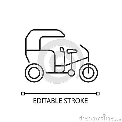 Tricycle taxi linear icon Vector Illustration