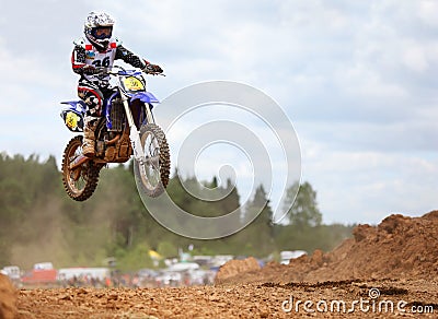 Tricyclist at first stage of race Editorial Stock Photo