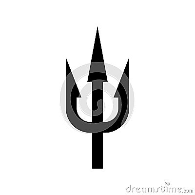 Trident black silhouette. Vector Illustration