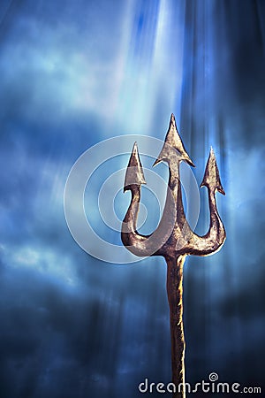Trident On A Dramatic Background Royalty Free Stock Images - Image