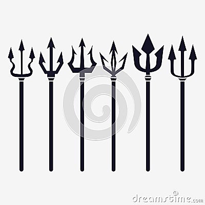 Trident icon set Stock Photo