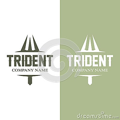 Trident Logo Template Vector Icon Design, god war weapon, spear power of the ocean Vector Illustration