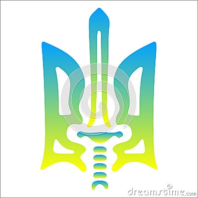 Trident - sword. Ukraine symbol Stock Photo