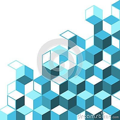 Tridimensional blocks pattern background with copy space Vector Illustration