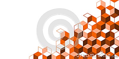 Tridimensional blocks pattern background with copy space Vector Illustration