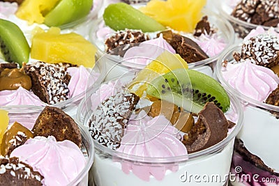 Trifle cake in glass Stock Photo