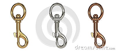 Trigger hooks with circle chain 3D Cartoon Illustration