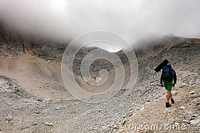 TRIGLAV, AUGUST 20, 2019: Trekking in the Triglav National Park, Julian Alps, Slovenia. Editorial Stock Photo