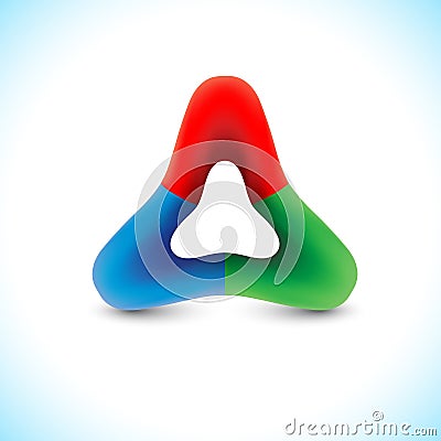 Trigon sign illustration. triangle shape 3d logo image and abstract portal Vector Illustration