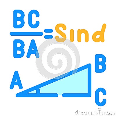 trigonometry math science education color icon vector illustration Vector Illustration