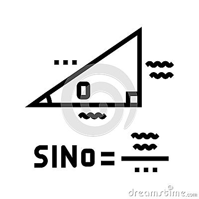 trigonometry math science education line icon vector illustration Cartoon Illustration