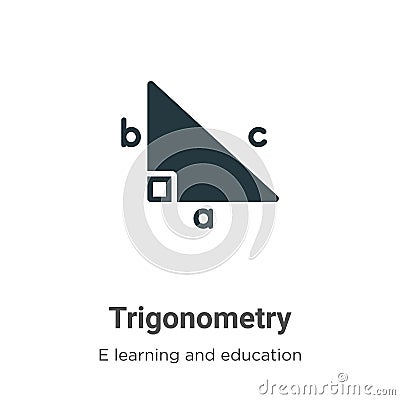 Trigonometry vector icon on white background. Flat vector trigonometry icon symbol sign from modern e learning and education Vector Illustration