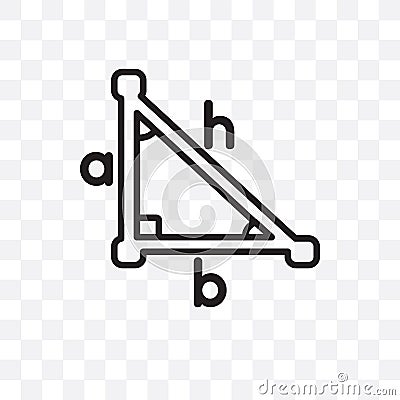Trigonometry vector linear icon isolated on transparent background, Trigonometry transparency concept can be used for web and mobi Vector Illustration