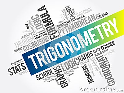 Trigonometry word cloud collage, education concept background Stock Photo