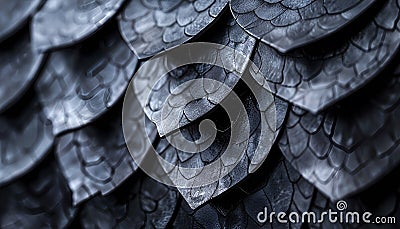 triking design featuring fish scales in various sizes and shapes creating mesmerizing texture that resembles futuristic Stock Photo