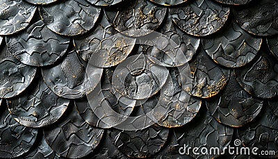 triking design featuring fish scales in various sizes and shapes creating mesmerizing texture that resembles futuristic Stock Photo
