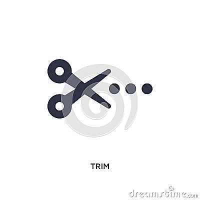 trim icon on white background. Simple element illustration from geometry concept Vector Illustration