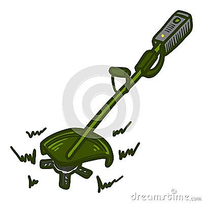 Trimmer grass cutter icon, hand drawn style Vector Illustration