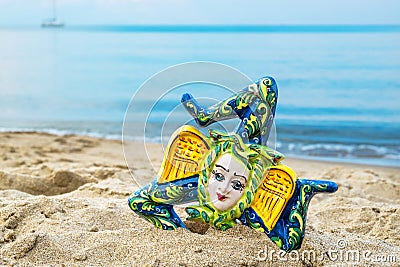 Trinacria. Cefalu, Sicily, Italy Stock Photo