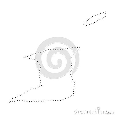 Trinidad and Tobago dotted outline vector map Vector Illustration