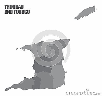 Trinidad and Tobago states map Vector Illustration