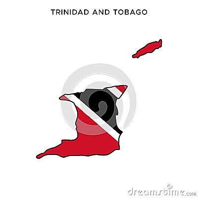 Map and Flag of Trinidad and Tobago Vector Design Template with Editable Stroke. Vector Illustration