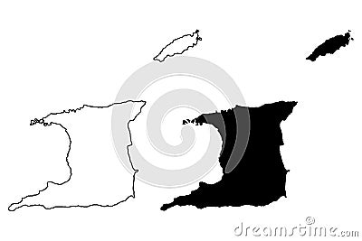 Trinidad and Tobago map vector Vector Illustration