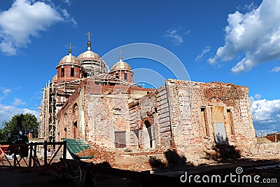 Trinity Cathedral, Holy Trinity Cathedral under restoration Editorial Stock Photo