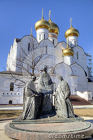 Trinity sculpture near Assumption Cathedral. Editorial Stock Photo