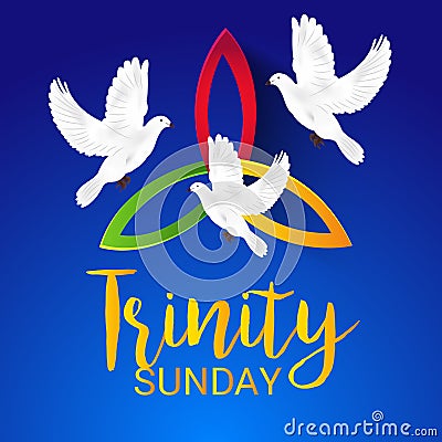 Trinity Sunday. Cartoon Illustration