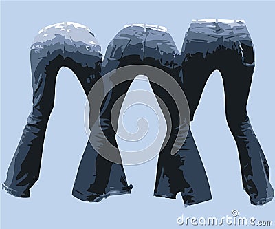 trio from the back Vector Illustration