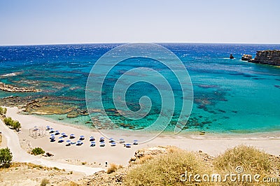 Triopetra three rocks beach Stock Photo