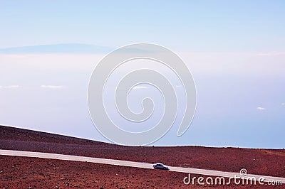 Trip above clouds in haleakala national park Stock Photo