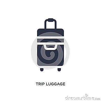 trip luggage icon on white background. Simple element illustration from airport terminal concept Vector Illustration