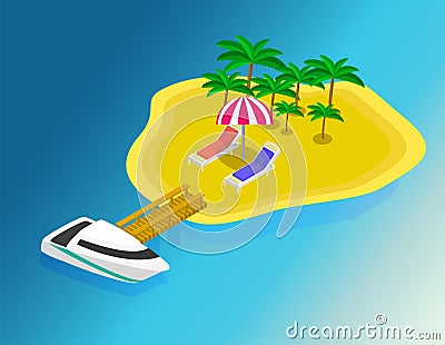 Trip to Summer holidays. Travel to Summer holidays. Vector Illustration