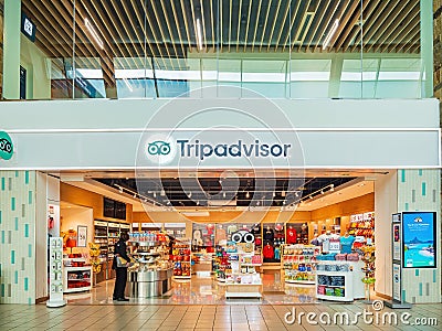 Tripadvisor company in the Oklahoma airport Editorial Stock Photo