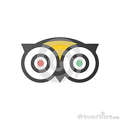 Tripadvisor logo icon vector - popular service with rating of hotels and attractions for travel. Vector Illustration