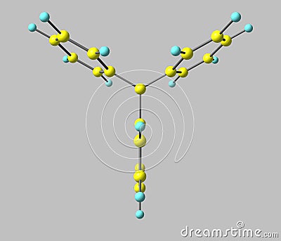 Triphenylmethyl radical molecule isolated on grey Stock Photo