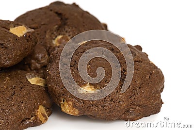 Triple chocolate chip cookies Stock Photo