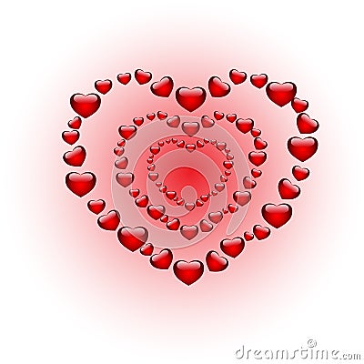 Triple heart Vector Illustration