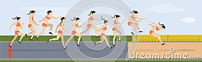 Triple jump moves. Vector Illustration