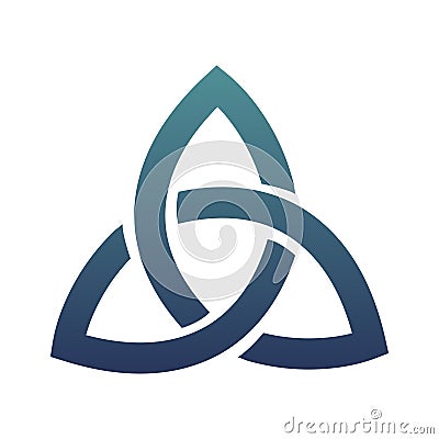 Triple knot. Abstract sign, Book of Shadows, Trivert Symbol. The Power of Three Vector Illustration