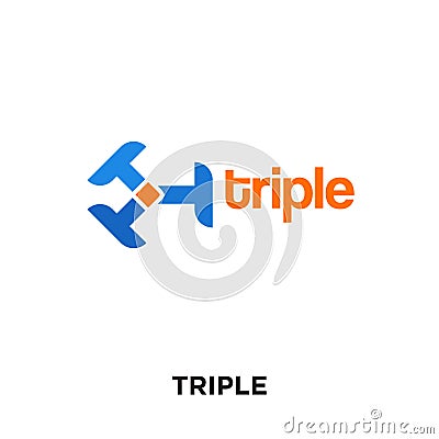 triple logo isolated on white background for your web, mobile an Vector Illustration