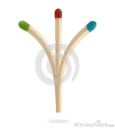 triple matchstick Stock Photo