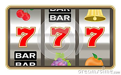 Triple seven number on slot machine vector Vector Illustration