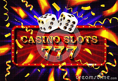 Triple sevens casino jackpot banner Vector Illustration