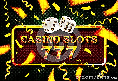 Triple sevens casino jackpot banner Vector Illustration