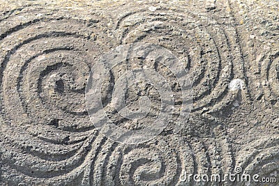 Triple spiral - Newgrange Stock Photo